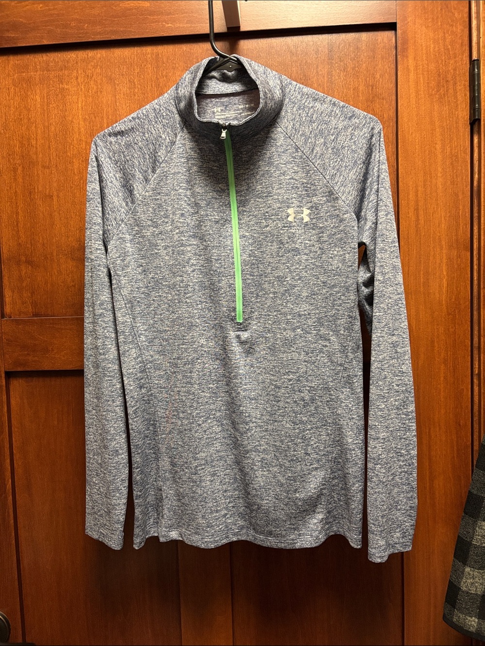 Under Armour Heathered Gray Long Sleeve Half-Zip with Lime Zip